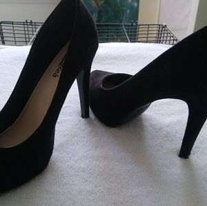 Candies black suede heels
